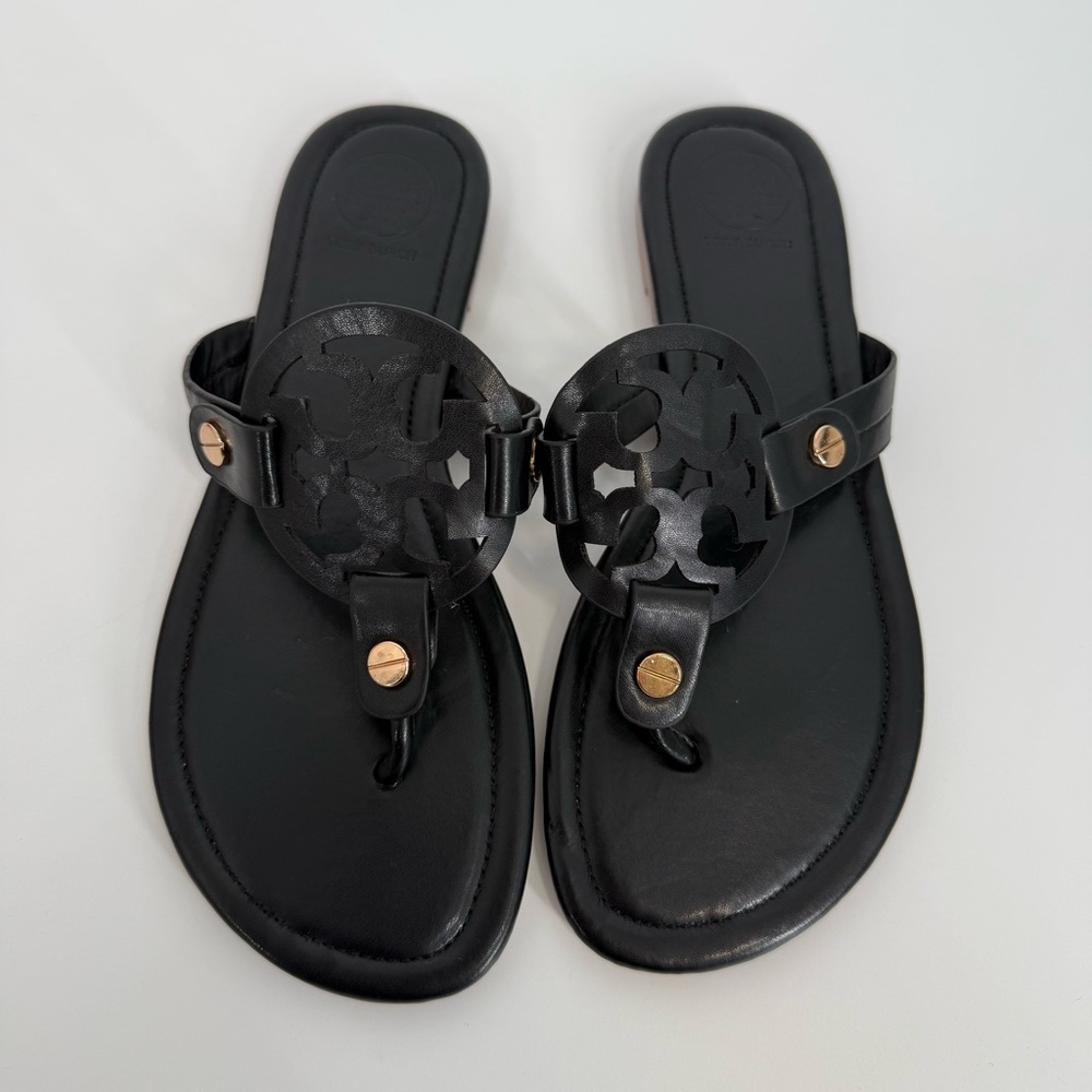 Tory Burch Black Leather Miller Sandal